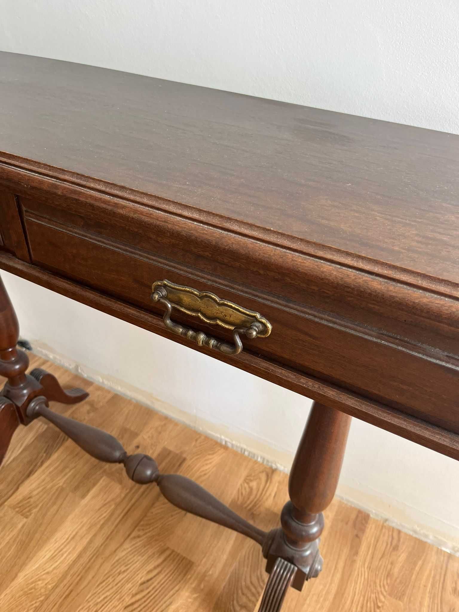 Mesa de Apoio Restaurada com 2 Gavetas - 100*34cm