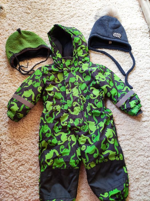 Комбінезон зимовий topomini 74 динозаври шапка в подарунок