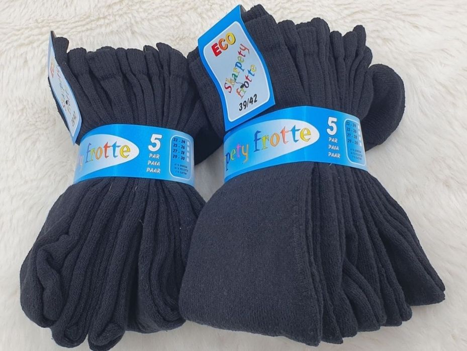 Skarpety męskie frotte frota zimowe 39-42 ciepłe czarne