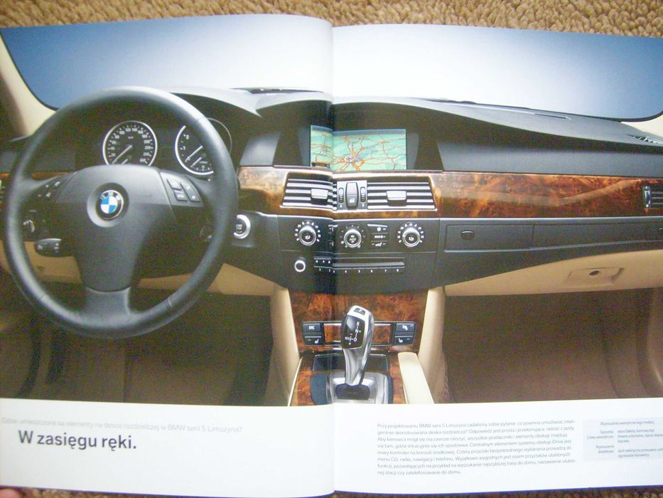 BMW 5 E60 Limuzyna 2009 POLSKA - obszerny prospekt 76 stron, stan BDB