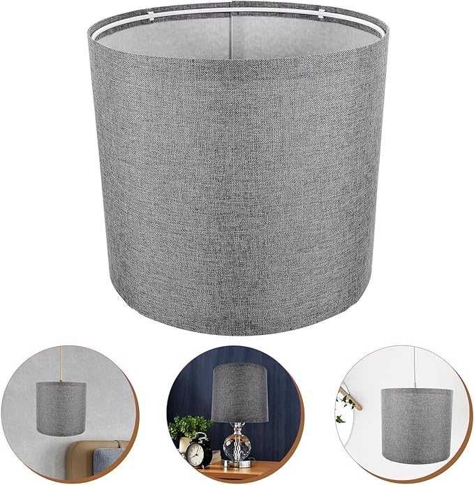 NOLITOY Abażur z tkaniny bawełnianej szary średnica 20 cm