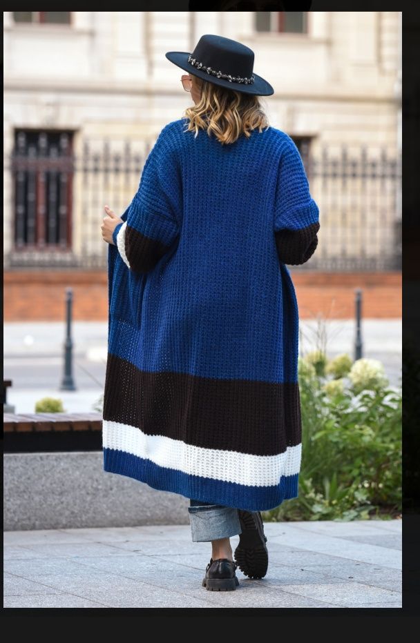 Długi kardigan sweter damski oversize NOWY