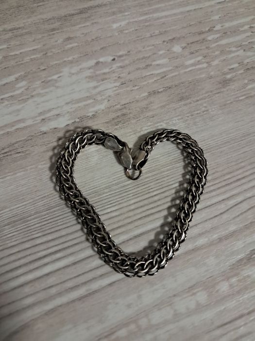 Срібний браслет 925 проби з чорнінням 19см. Браслет серебро