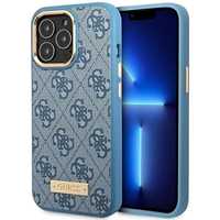 Etui Ochronne Guess 4G Logo Plate MagSafe dla iPhone 14 Pro 6.1" Blue