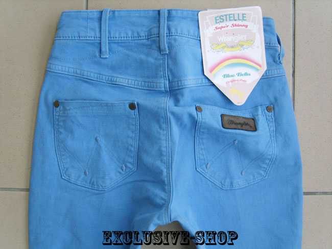 Spodnie damskie jeansy Wrangler Estelle wysoki stan W27 L32 pas 70 cm