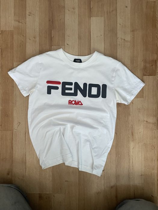 sliczna koszulka fendi roma biala orginalna
