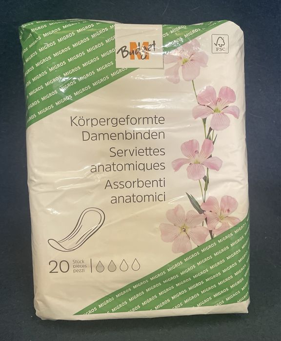 Гигиенические прокладки Migros. Категория Normal. В упаковке 20 штук.