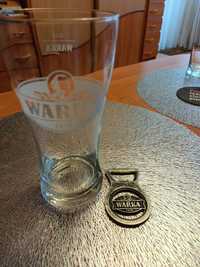 Szklanka do piwa WARKA plus otwieracz z logo