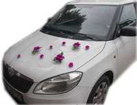 Dekoracje dekoracja na samochód do ślubu. Kwiaty,przyssawki Nr 135