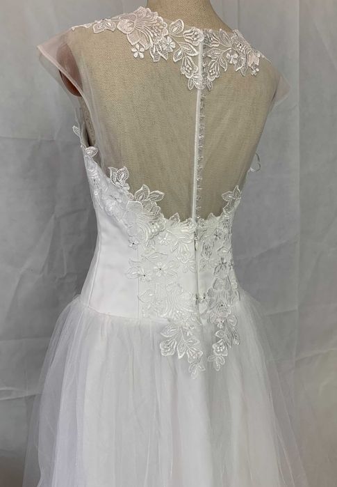 Nowa suknia ślubna 40 L księżniczka tiulowy dół klasyczna glamour boho