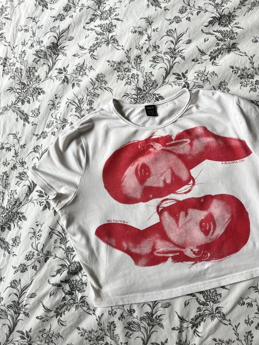 Graphic tee crop top z nadrukiem y2k 2000s 90s 42 XL