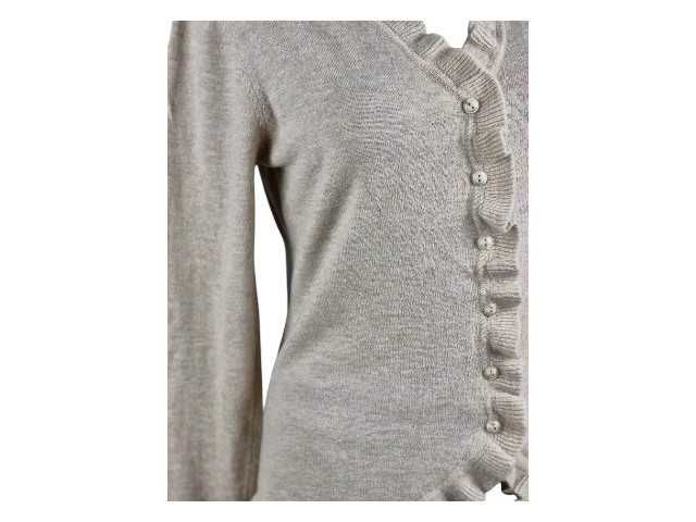 Sweter Tara r. L ciemny beż z falbaną