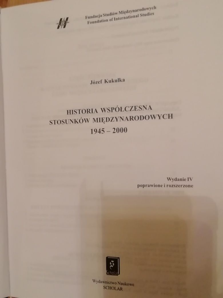 Historia współczesnych stosunków międzynarodowych 1945 Józef Kukułka