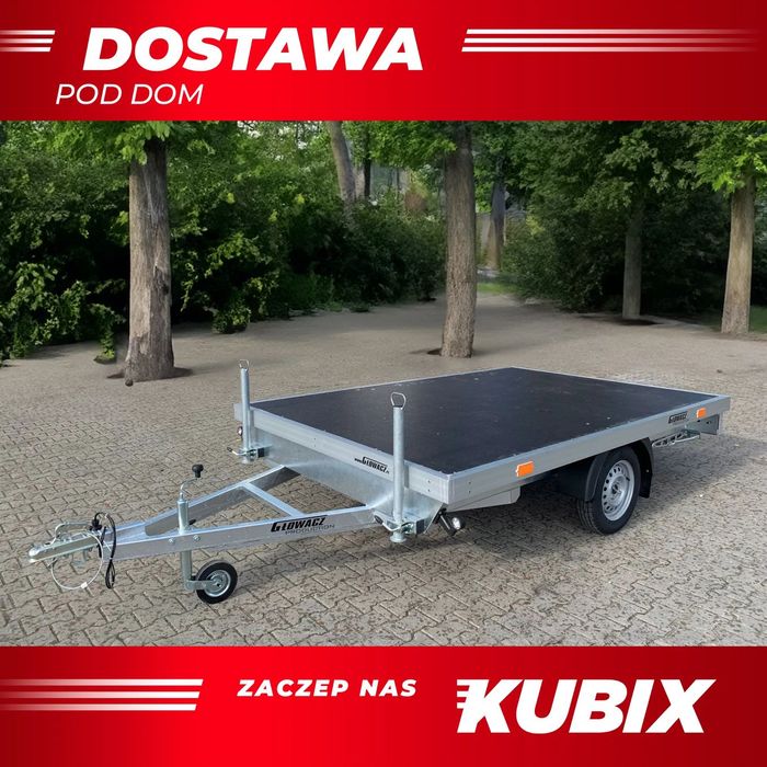 Głowacz Przyczepa do transportu saun, jacuzzi , bali itd.Wymiar 300×200 cm, wyposażona w podpory  Przyczepa do transportu saun, jacuzzi , bali itd z podporami