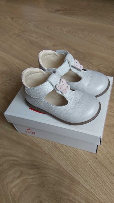 buty baleriny eleganckie trzewiki Emel roz 23 (14,3 cm) białe perłowe