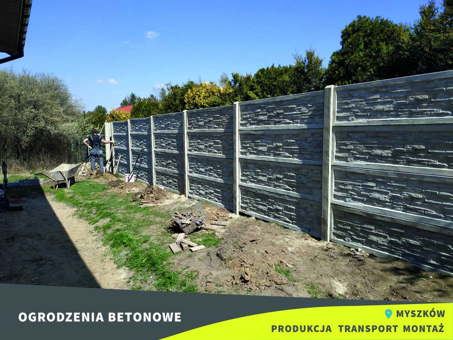 Ogrodzenia betonowe, nowoczesne - palisadowe