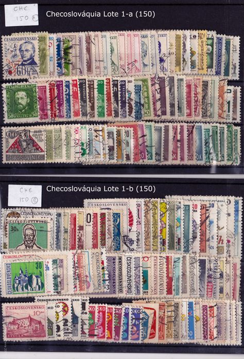 Lote de 150 selos da Checoslováquia