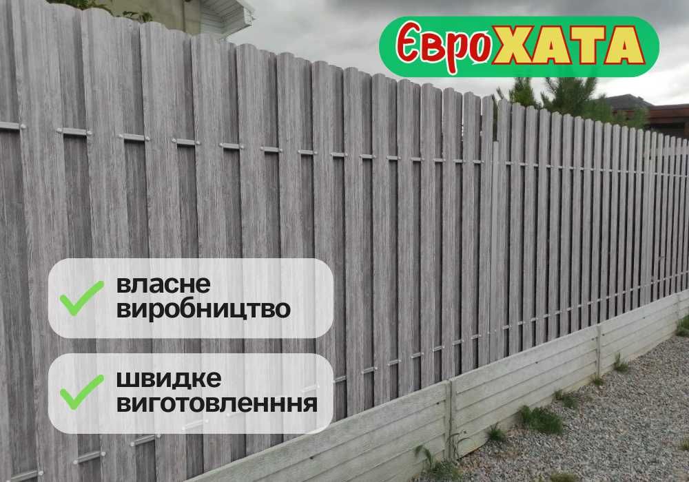 Металлический штакетник,металеві штахети,євроштахети,штакетник,забор