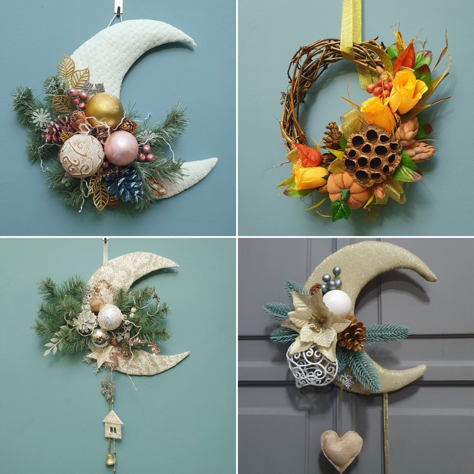 Декор романтичный праздничный новогодний  Луна -  на дверь или стену