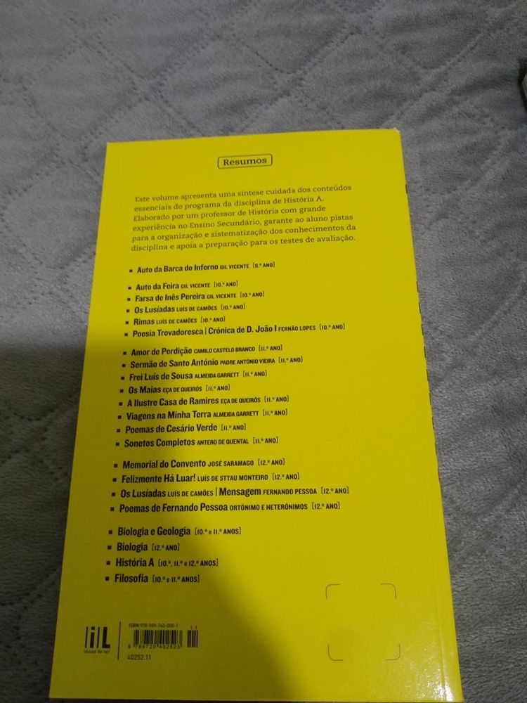 Vendo Livro Resumos Historia A