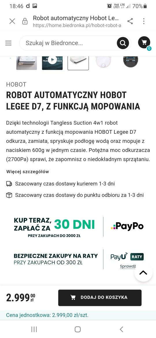 Robot sprzątający hobot legge D7