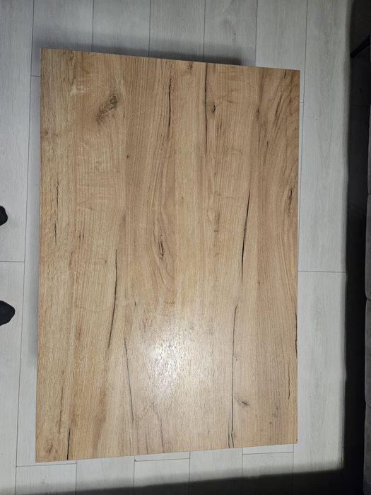 Stolik kawowy w kolorze dębu metalowe nogi Loft nowoczesny