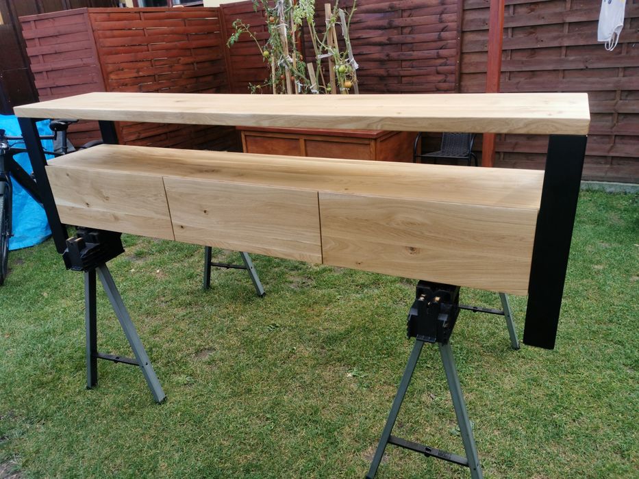 Szafka rtv dębowa 180x50x40