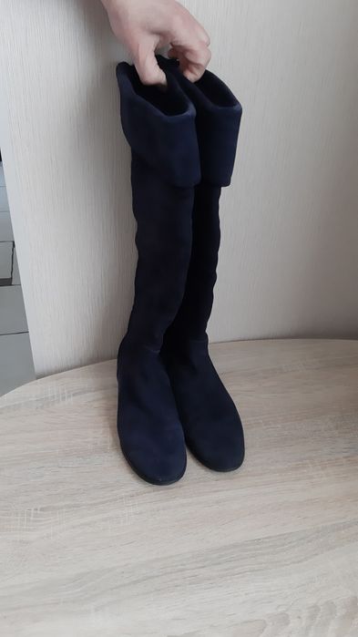 Женские замшевые ботфорты