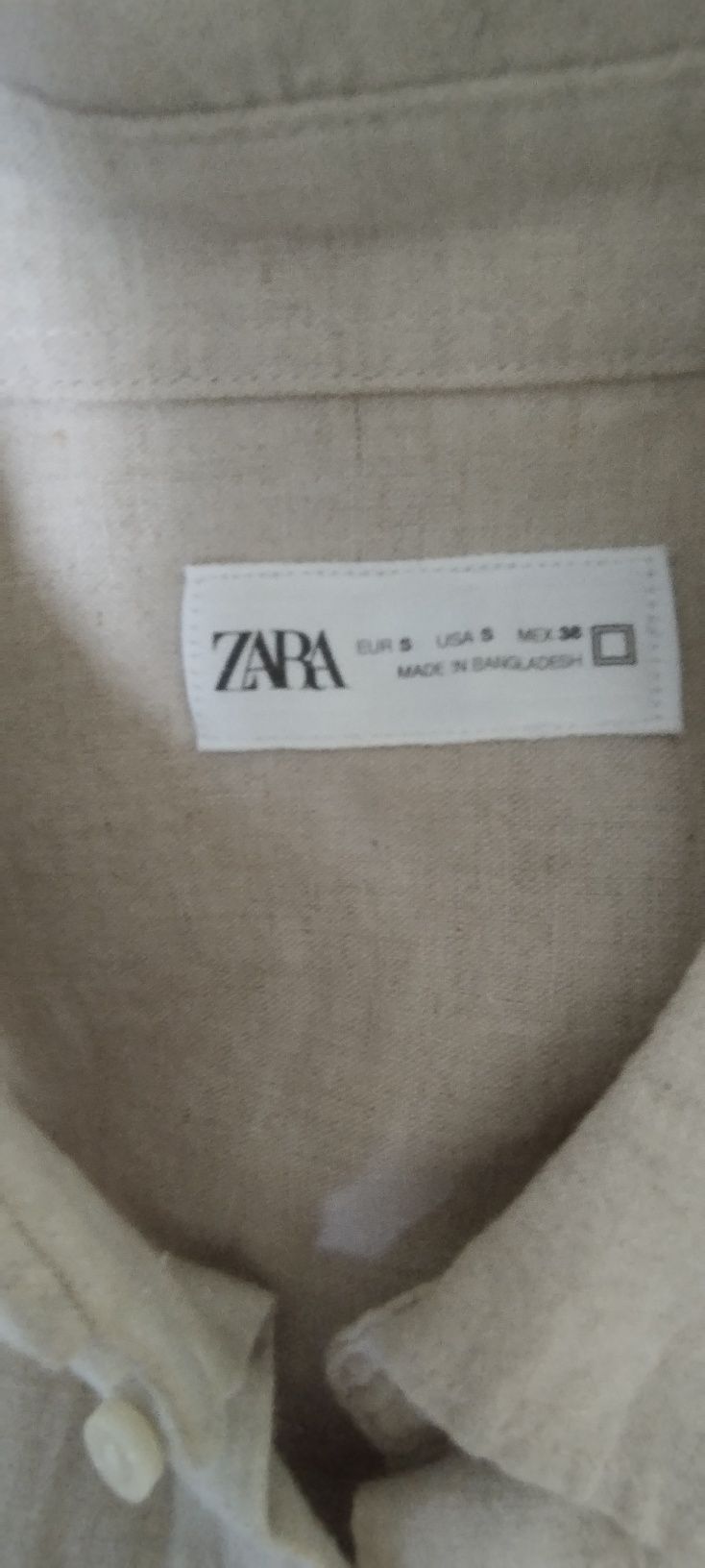 Camisa linho Zara bege Tam S