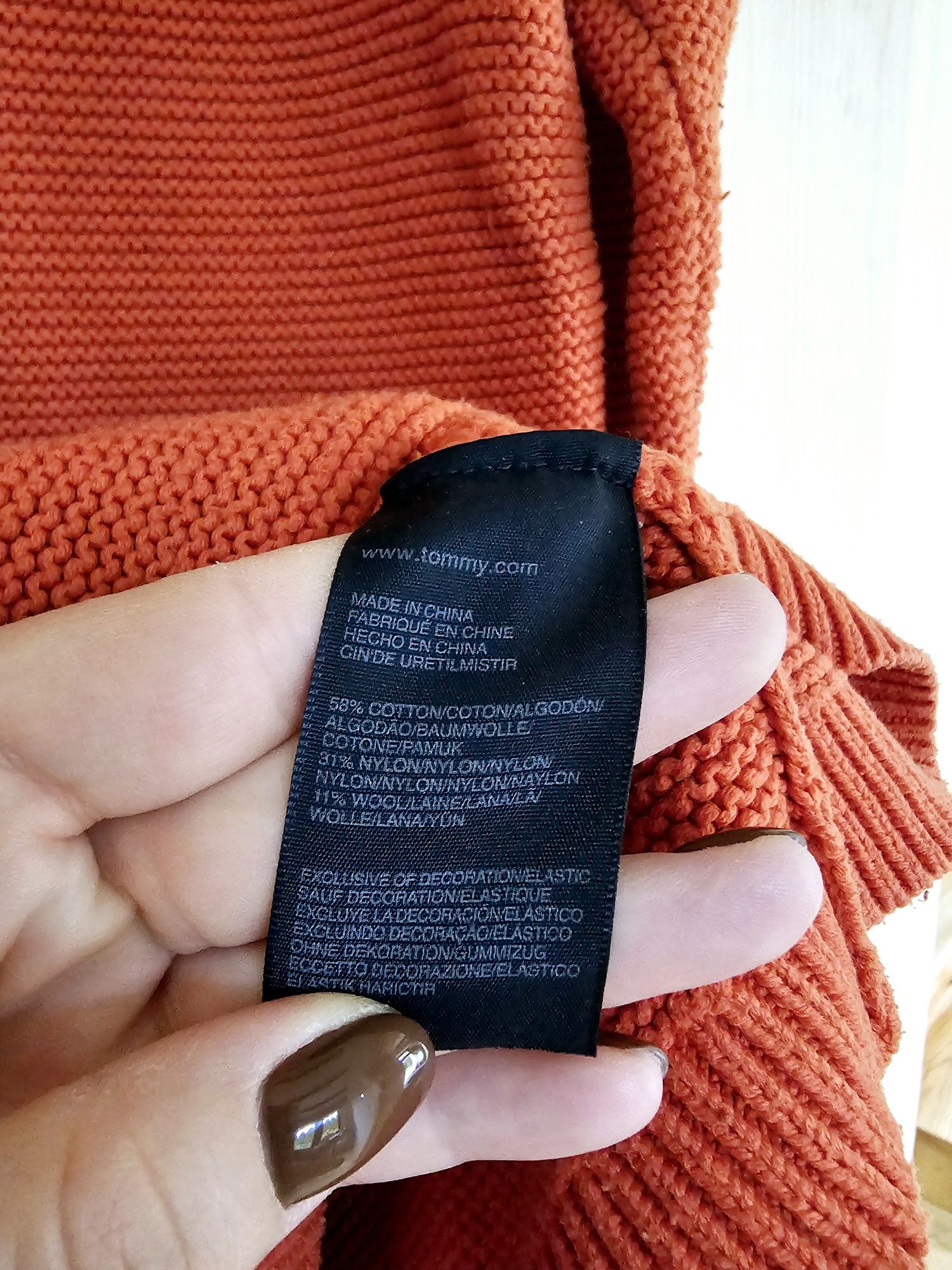 Pomarańczowy sweter Tommy Hilfiger m 38