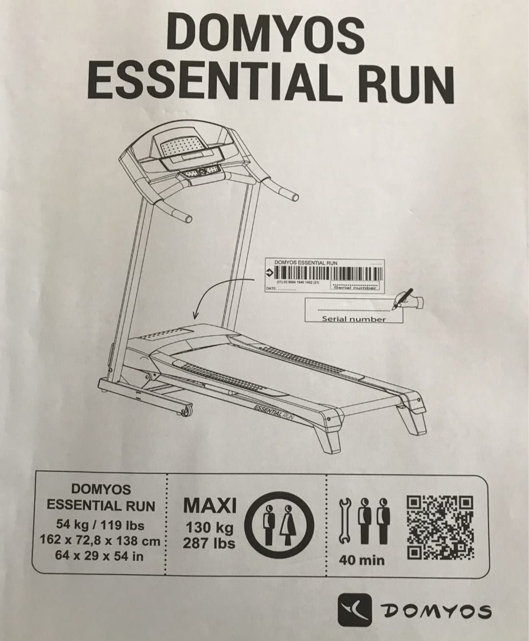 Passadeira Corrida Domyos Essential Run