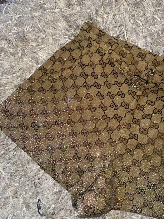 Calções monograma Gucci com brilho