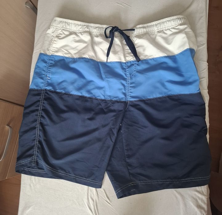 Spodenki kąpielowe męskie M/L granatowe niebieskie białe