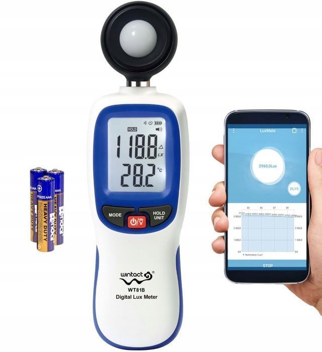 Luksomierz Światłomierz Miernik Światła Bluetooth Wintact