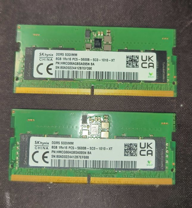 Оперативна памʼять Hynix 16gb (2x8) DDR5 PC5-5600 для ноутбука