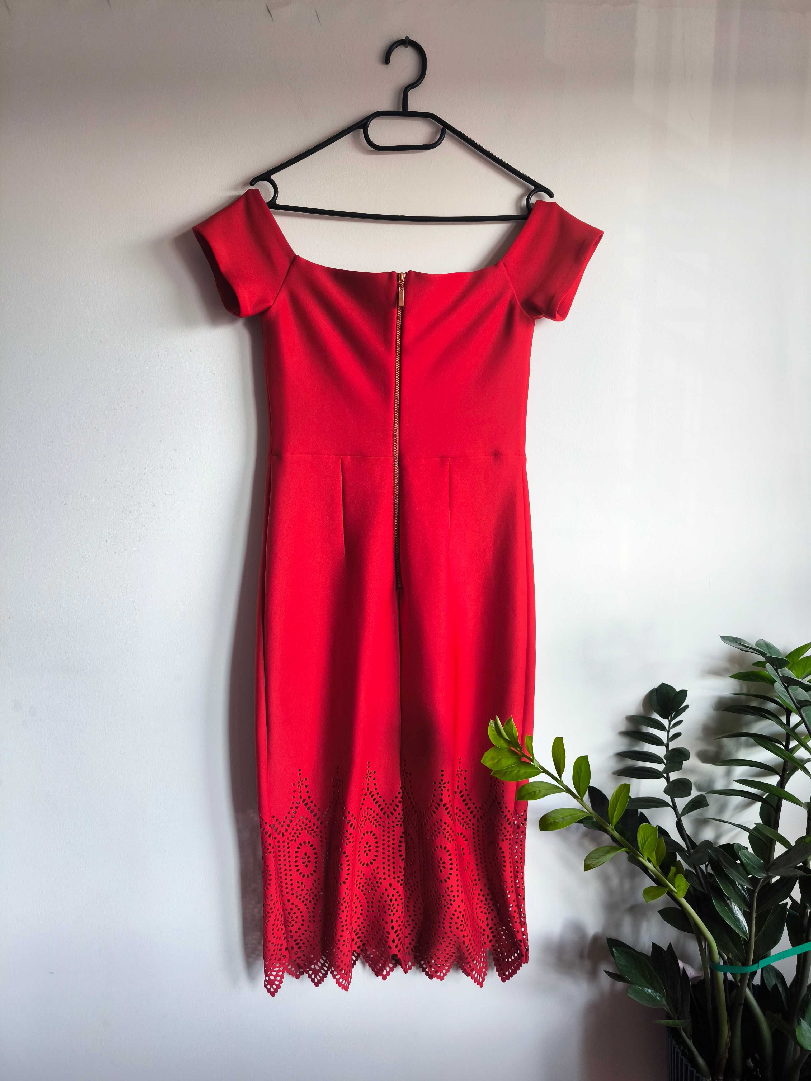 Elegancka czerwona sukienka MIDI Next Dresses – rozmiar L/40