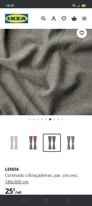 Cortinados LENDA 140x300cm, IKEA. NOVO