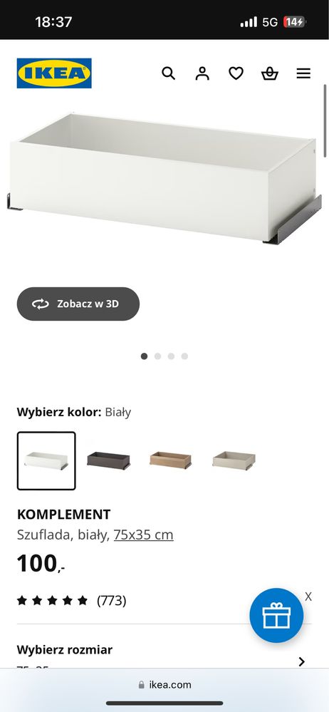 Szuflada komplement do szafy PAX