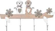 SPOTTED DOG GIFT COMPANY Drewniany wieszak ścienny 40cm pieski