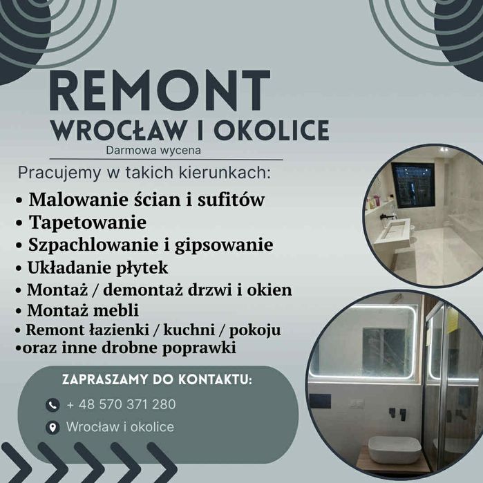 usługi remontowe / wykończenia wnętrz / złota rączka / drobne poprawki