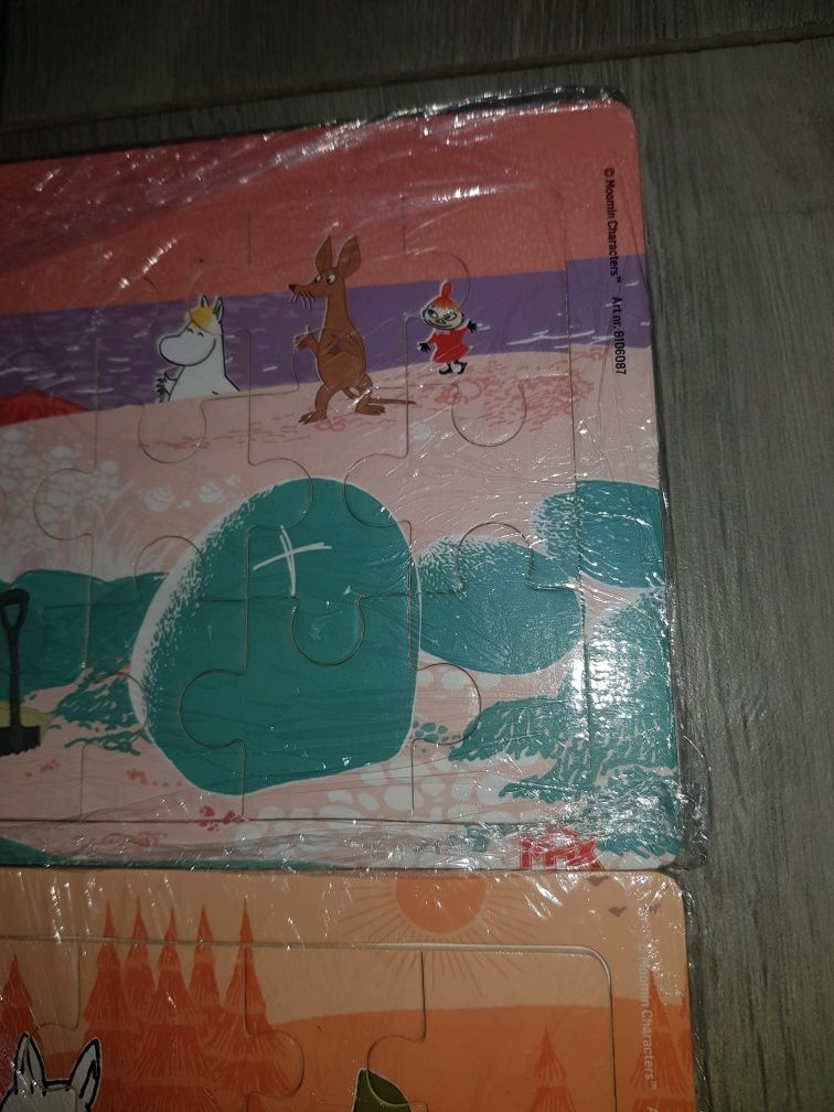 2 razy Puzzle Muminki. Drewnana układanka Moomin. Gry dla dzieci