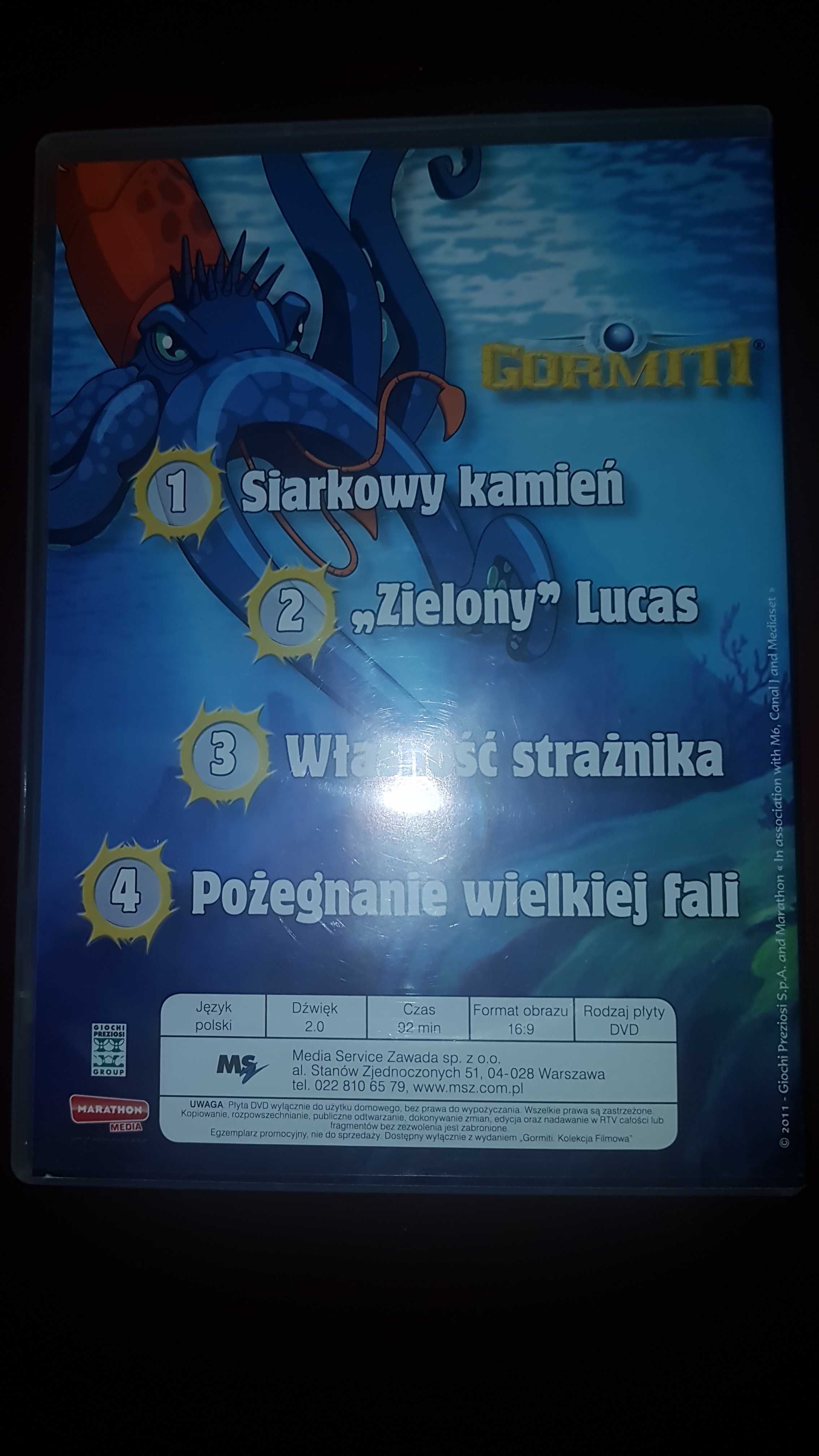 Gormiti film pełnometrażowy DVD odc. 1-16 (ok. 90 min) oryg. stan bdb.