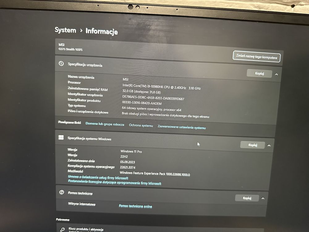 Laptop MSI GS75 Stealth!