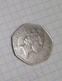 Монета номиналом 50 пенсов