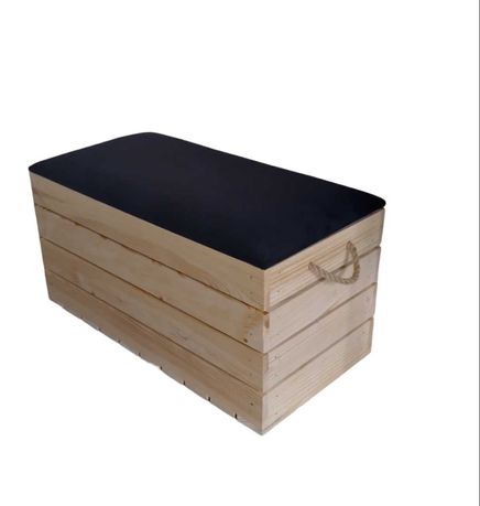 Skrzynia pufa drewniana tapicerowana kufer
