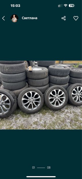 Оригинал  комплект литые диски с резиной r17 5/114.3