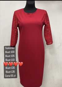 Sukienka biust 130 czerwona