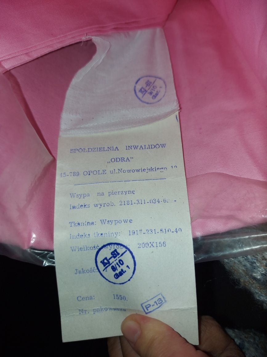 Dwa 100% bawełniane wsypy na kołdrę puchową, odra