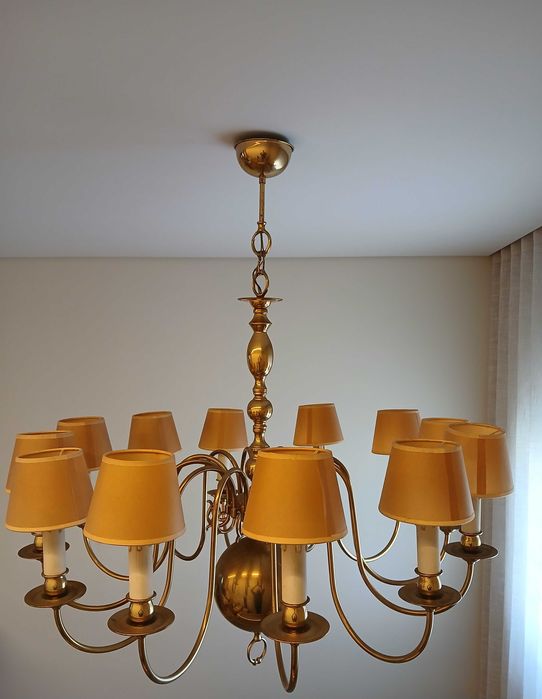 Candeeiro de tecto de Metal 12 Velas