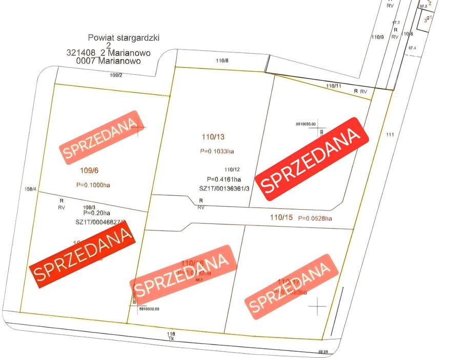 OSTATNIA Działka budowlana  w Marianowie pod Stargardem